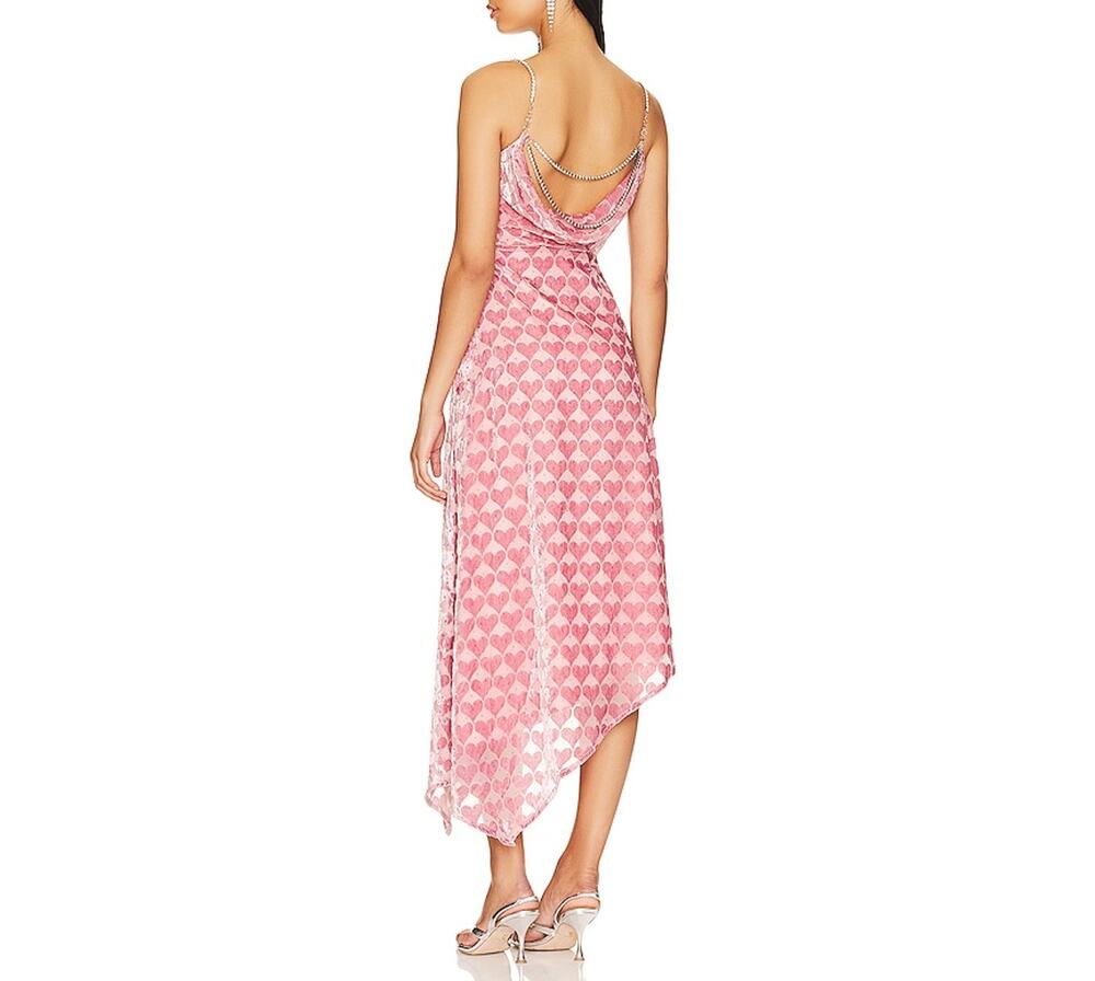 Majorelle Flocked Pink Trixie Midi Dress Size L